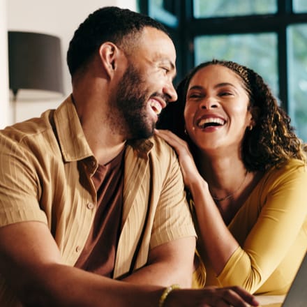 A happy African American couple.