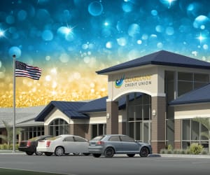 A rendering of the new Guardians Credit Union branch