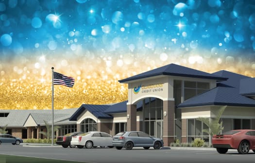 A rendering of the new Guardians Credit Union branch