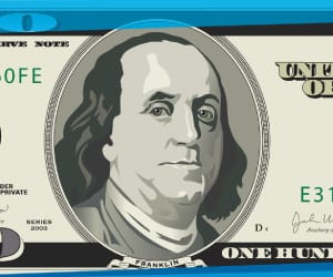 Benjamin Franklin on a $100 dollar bill.
