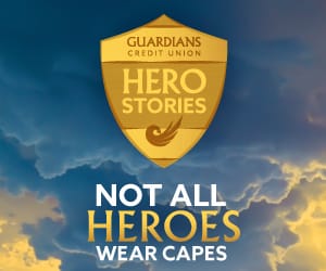 Guardians Hero Stories logo with the words below: Not all heroes wear capes.