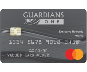 A view of the Exclusive Rewards credit card.